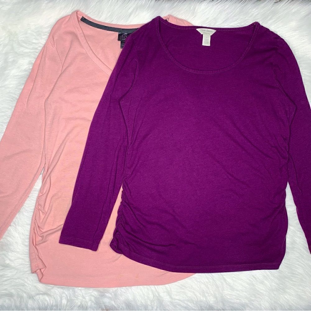 BUNDLE (2) Maternity Size Medium Long Sleeves Top